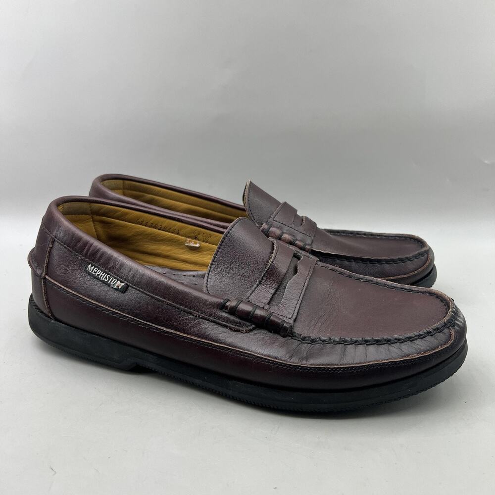 Mephisto Spinnaker Air-Relax Loafers Men Size 9 Brown Leather Casual Boat Shoes